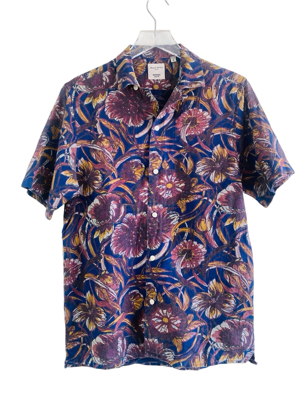 Murano Baird McNutt Linen Short Sleeve Shirt Size M